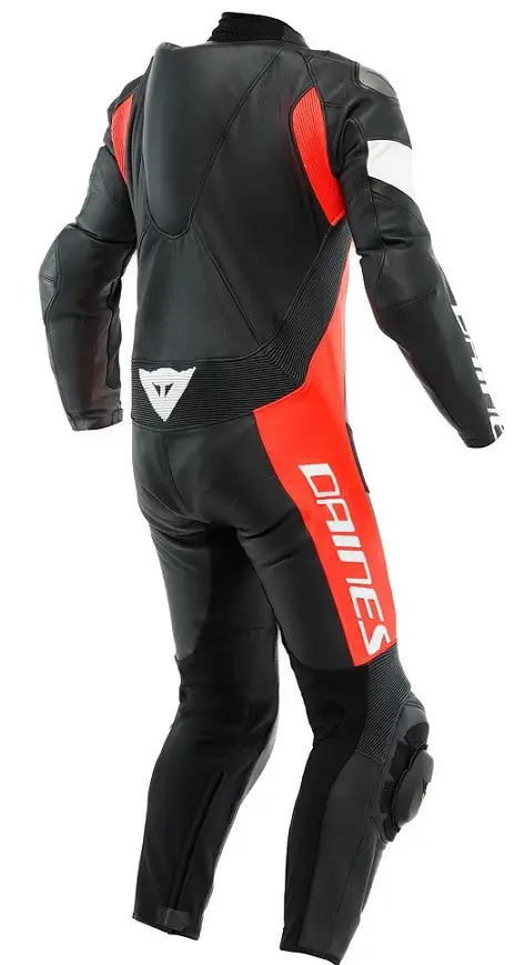 Tuta Moto Pelle Intera Dainese TOSA Traforata Nero Rosso Fluo Bianco 2 Tuta Moto Pelle Intera Dainese TOSA Traforata Nero Rosso Fluo Bianco - immagine 2