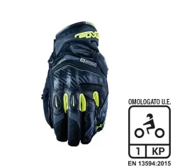Guanti Moto Pelle Five X-Rider WP Nero Giallo Fluo