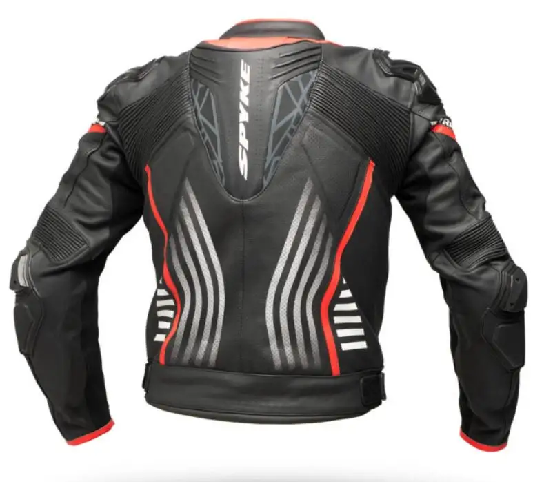 Giacca Moto Pelle Spyke ARAGON EVO Nero Rosso Fluo 2 Giacca Moto Pelle Spyke ARAGON EVO Nero Rosso Fluo - immagine 2