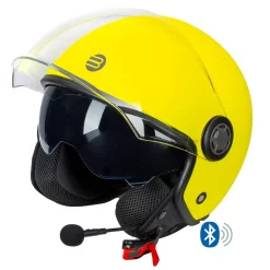 Kit Coppia Rapid Connect Giallo Fluo Opaco - 2 Caschi Jet Befast Con Interfono Integrato -Accessori Moto befast 000121126501407 modifica 1