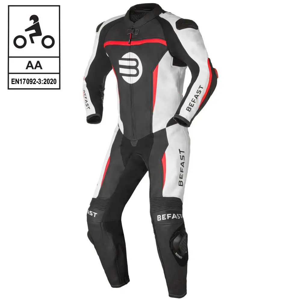 Tuta Moto Pelle Intera Befast SENTUL CE Nero Bianco Rosso 1 Tuta Moto Pelle Intera Befast SENTUL CE Nero Bianco Rosso