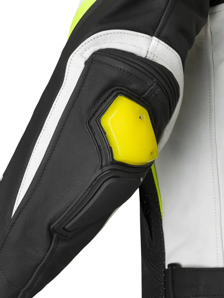 Giacca Moto Pelle Racing Befast INTERLAGOS CE Nero Bianco Giallo 4 Giacca Moto Pelle Racing Befast INTERLAGOS CE Nero Bianco Giallo - immagine 4