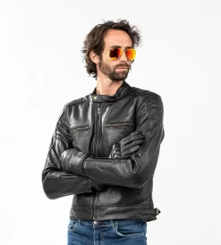 Giacca Moto Pelle Estiva Carburo SOLARIS CE Certificata Nero -Accessori Moto busto shooting carburo solaris nero 11