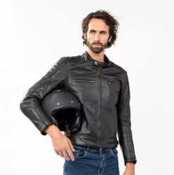 Giacca Moto Pelle Estiva Carburo SOLARIS CE Certificata Nero -Accessori Moto busto shooting carburo solaris nero 7