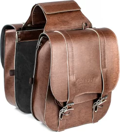 Coppia Borse Laterali Carburo Mustang Marrone 30 Litri