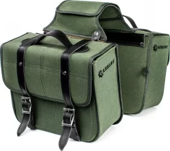 Coppia Borse Laterali Carburo Racer Canvas Verde Militare 34 Litri