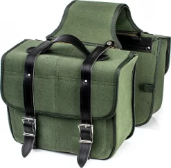 Coppia Borse Laterali Carburo Racer Canvas Verde Militare 34 Litri -Accessori Moto carburo 0001216080 4 22 7 14