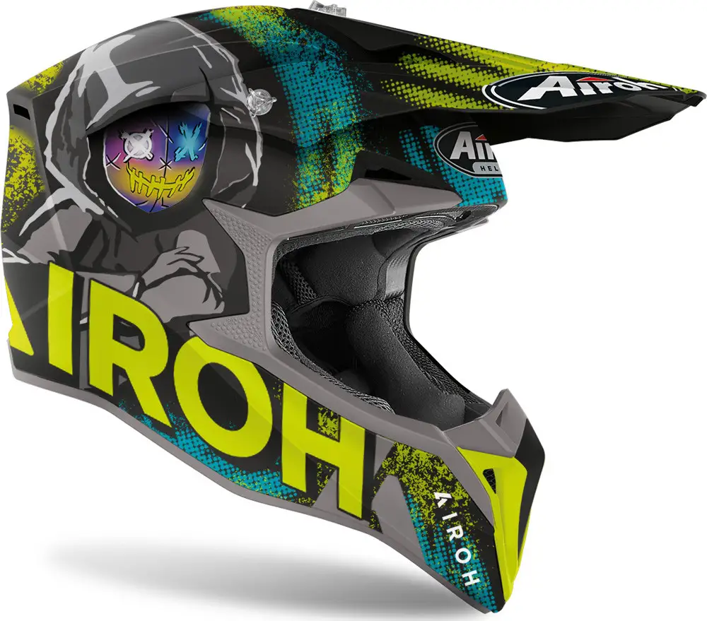 Casco Cross Airoh Wraap Alien Giallo Opaco 2 Casco Cross Airoh Wraap Alien Giallo Opaco - immagine 2