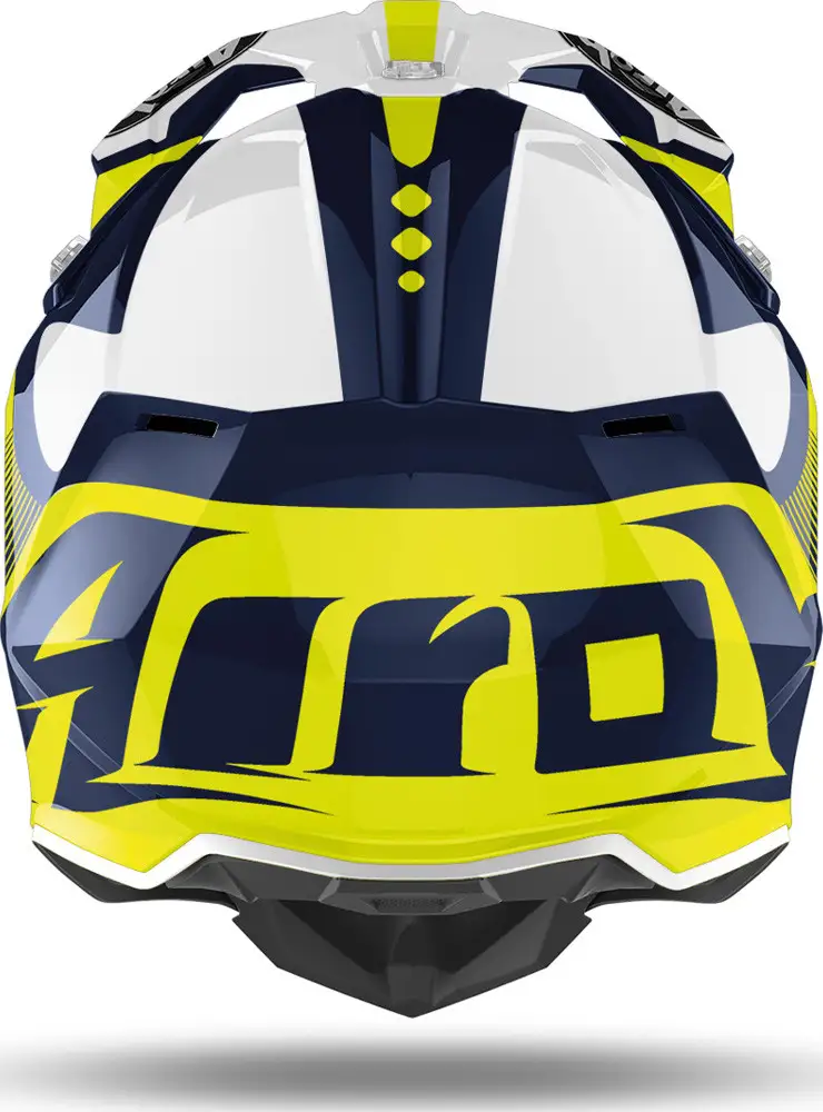 Casco Cross Airoh Wraap Raze Blu Giallo Bianco 2 Casco Cross Airoh Wraap Raze Blu Giallo Bianco - immagine 2
