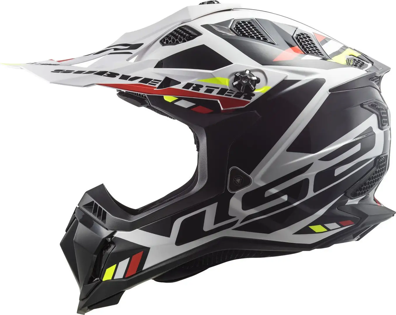 Casco Cross LS2 MX700 SUBVERTER STOMP Bianco Nero ECE 22-06 3 Casco Cross LS2 MX700 SUBVERTER STOMP Bianco Nero ECE 22-06 - immagine 3