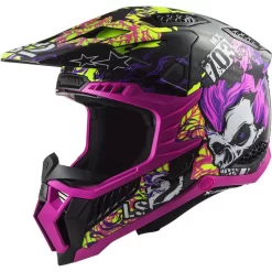 Casco Cross LS2 MX703 C X-FORCE FIRESKULL In Carbonio Viola ECE 22-06