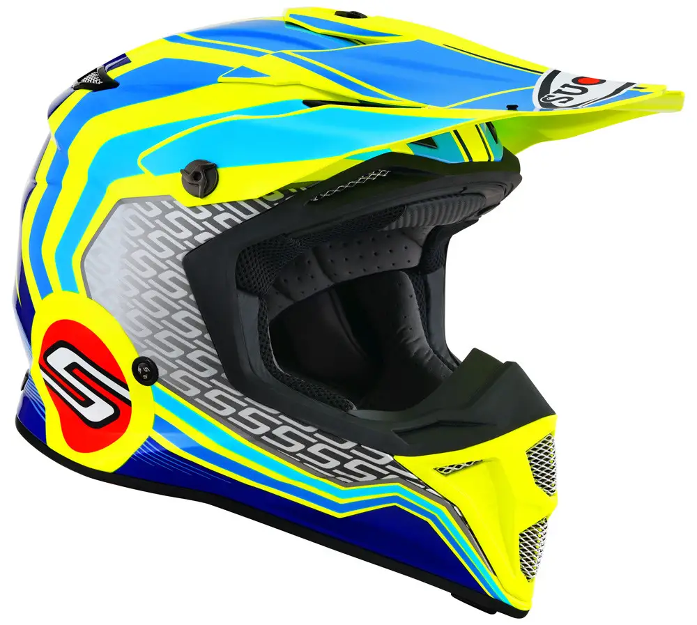 Casco Cross Suomy MX SPEED PRO FORWARD Blu Giallo 1 Casco Cross Suomy MX SPEED PRO FORWARD Blu Giallo