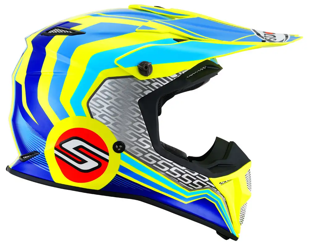 Casco Cross Suomy MX SPEED PRO FORWARD Blu Giallo 4 Casco Cross Suomy MX SPEED PRO FORWARD Blu Giallo - immagine 4