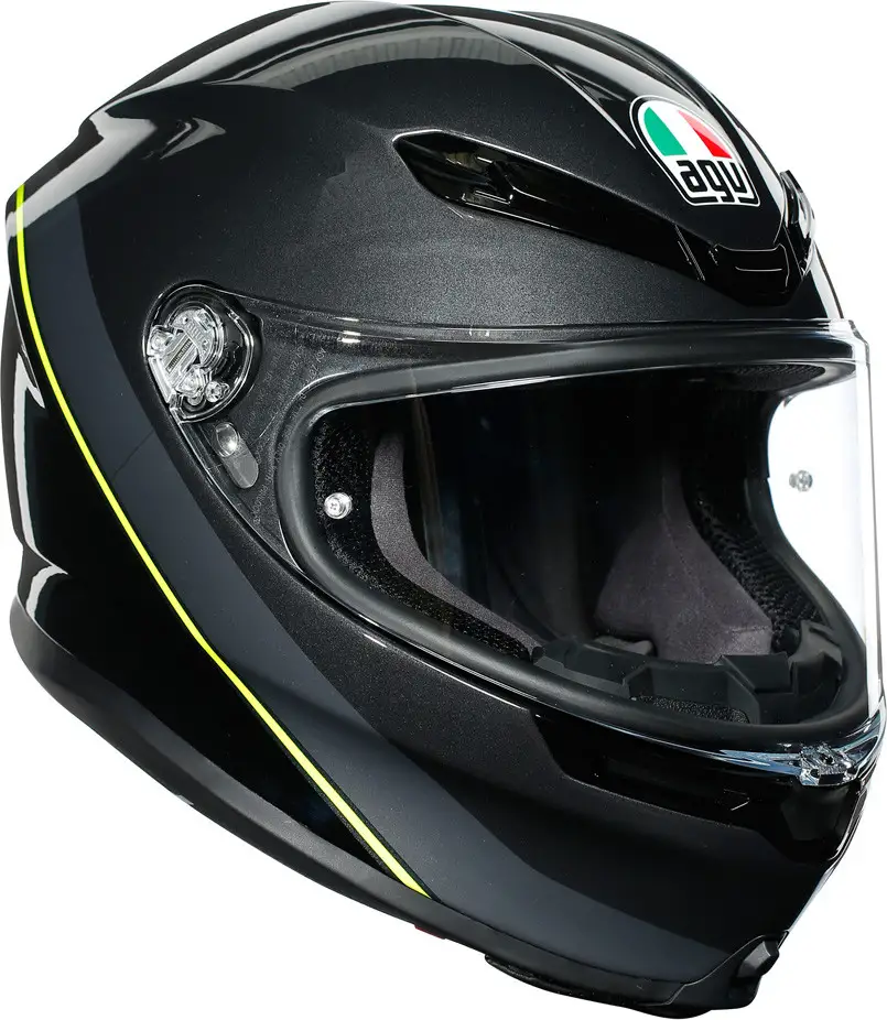 Casco Integrale AGV K6 MPLK MULTI MINIMAL GUNMET Nero Giallo Fluo