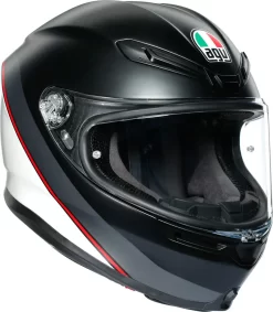 Casco Integrale AGV K6 MPLK MULTI MINIMAL PURE Nero Opaco Bianco Rosso