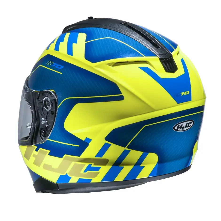 Casco Integrale HJC C70 KORO MC3H Blu Giallo 3 Casco Integrale HJC C70 KORO MC3H Blu Giallo - immagine 3