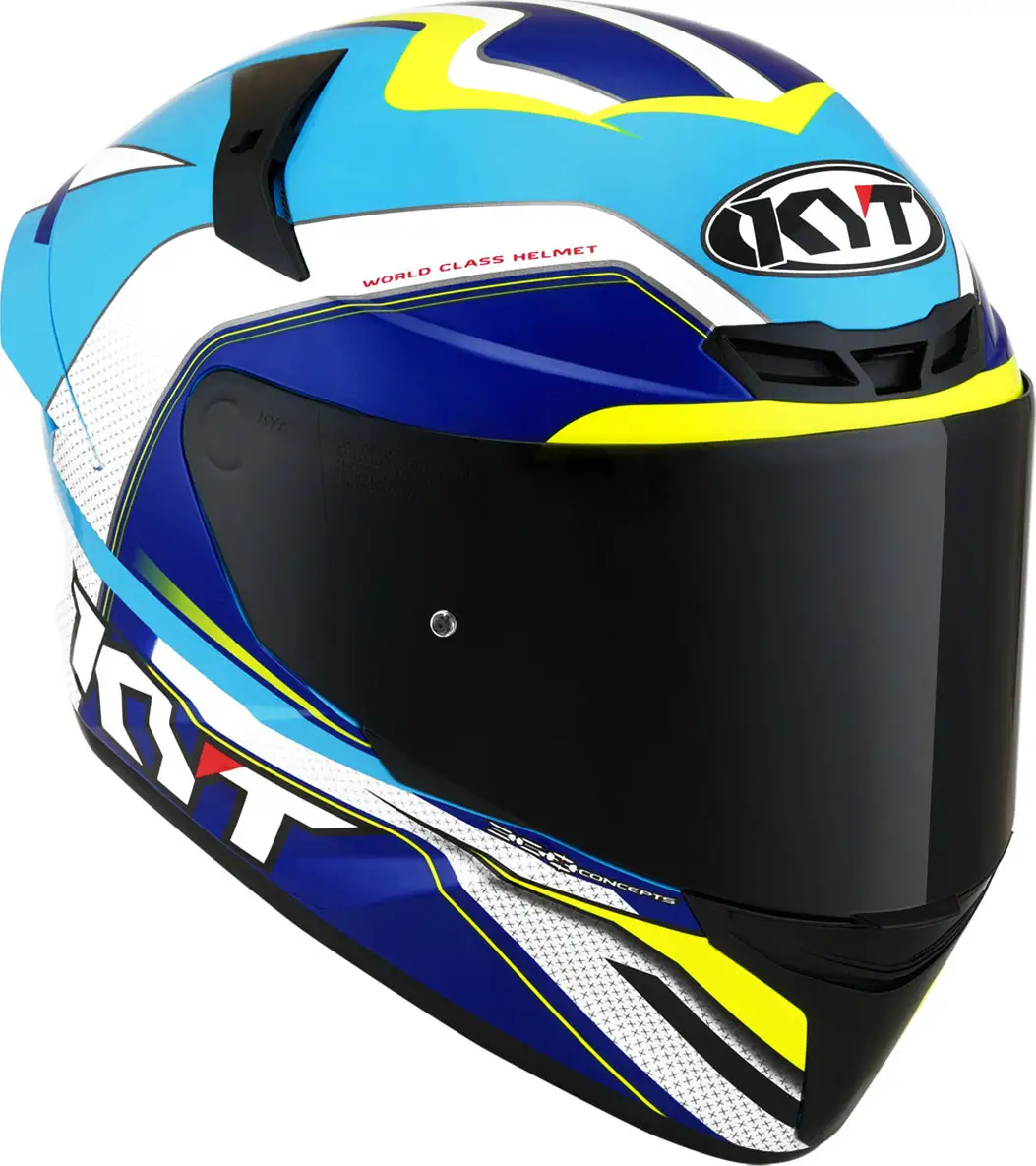 Casco Integrale Kyt TT-COURSE GRAND PRIX Bianco Blu Chiaro 1 Casco Integrale Kyt TT-COURSE GRAND PRIX Bianco Blu Chiaro
