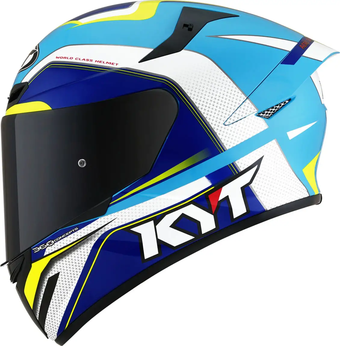 Casco Integrale Kyt TT-COURSE GRAND PRIX Bianco Blu Chiaro 2 Casco Integrale Kyt TT-COURSE GRAND PRIX Bianco Blu Chiaro - immagine 2