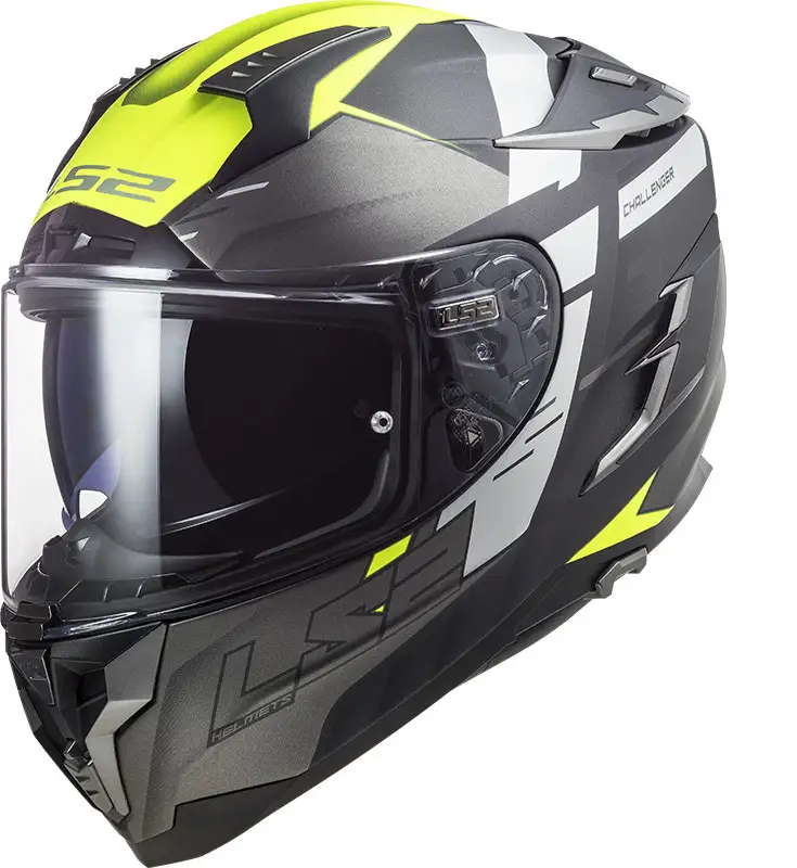 Casco Integrale LS2 FF327 CHALLENGER ALLER In Fibra Titantio Giallo