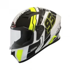 Casco Integrale SMK Stellar Swank Giallo Bianco Nero