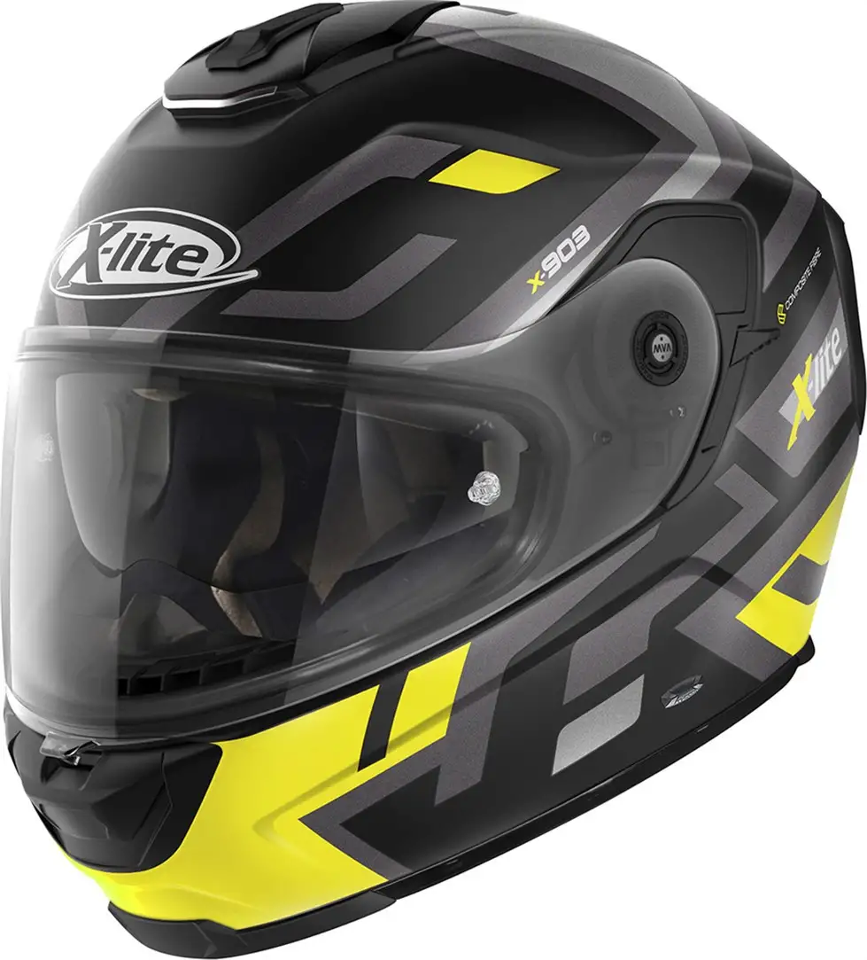Casco Integrale X-Lite X-903 IMPETUS N-COM Nero Opaco Giallo Con Chiusura Micrometrica 1 Casco Integrale X-Lite X-903 IMPETUS N-COM Nero Opaco Giallo Con Chiusura Micrometrica