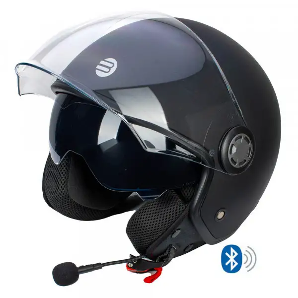 Casco Jet Befast Rapid Connect III Nero Opaco Con Interfono Integrato