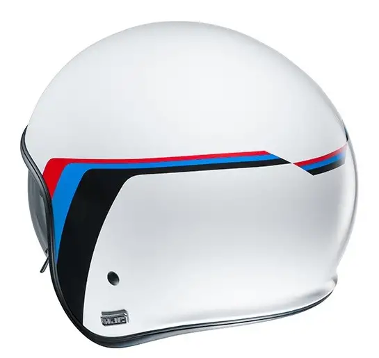 Casco Jet HJC V30 Osor In Fibra MC10 Bianco Nero Blu Rosso - immagine 2