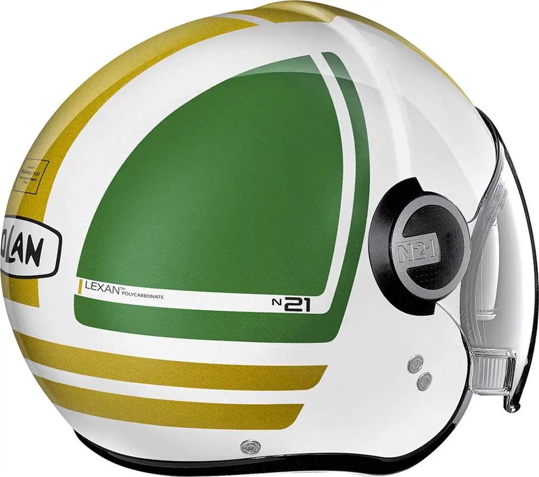 Casco Jet Nolan N21 VISOR FLYBRIDGE Bianco Rosso Verde Oro 3 Casco Jet Nolan N21 VISOR FLYBRIDGE Bianco Rosso Verde Oro - immagine 3