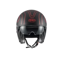 Premier® Casco Jet Premier VINTAGE FR RED CHROMED BM 22.06 In Fibra Nero Rosso -Accessori Moto casco jet premier vintage fr red chromed bm 22.06 in fibra nero rosso2