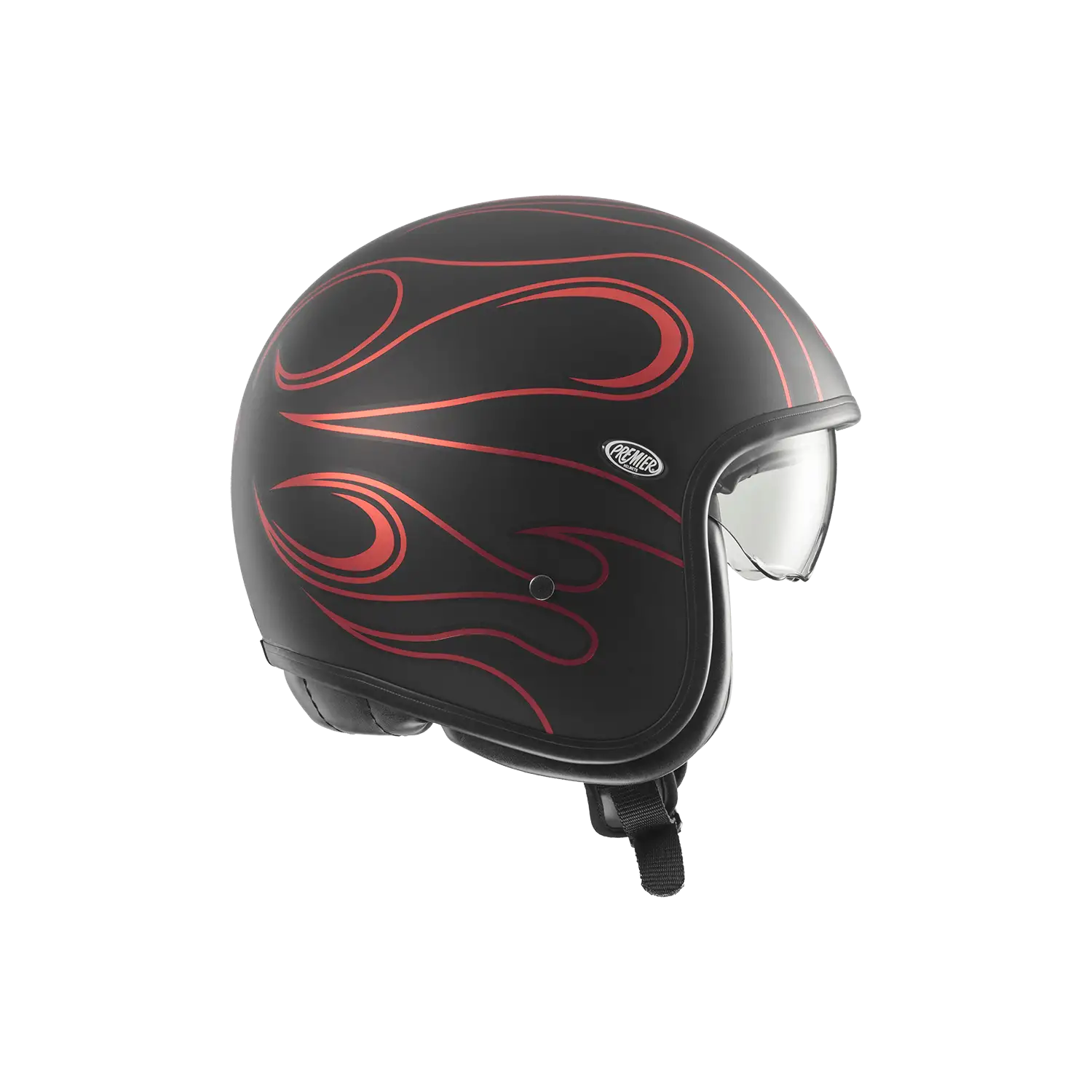 Premier® Casco Jet Premier VINTAGE FR RED CHROMED BM 22.06 In Fibra Nero Rosso - immagine 4
