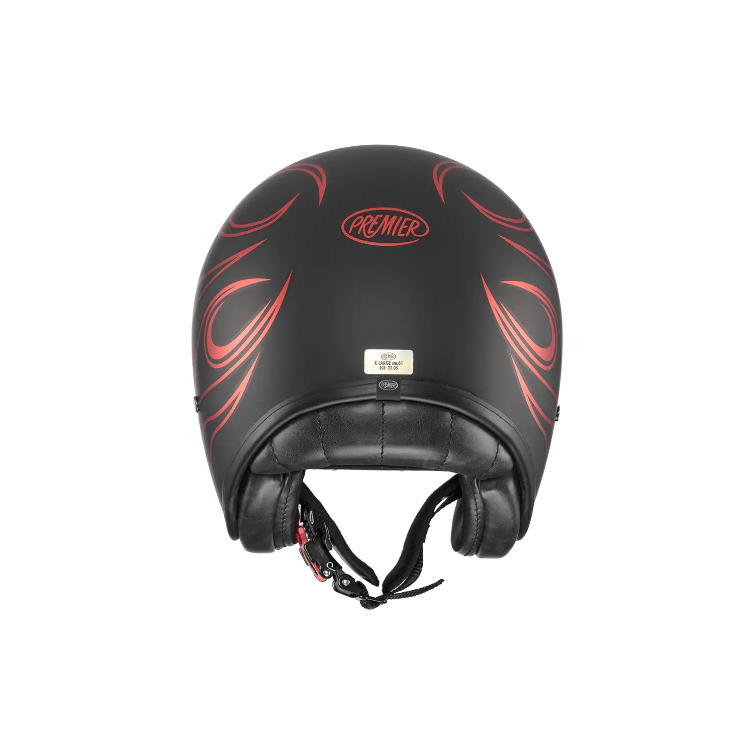 Premier® Casco Jet Premier VINTAGE FR RED CHROMED BM 22.06 In Fibra Nero Rosso - immagine 5