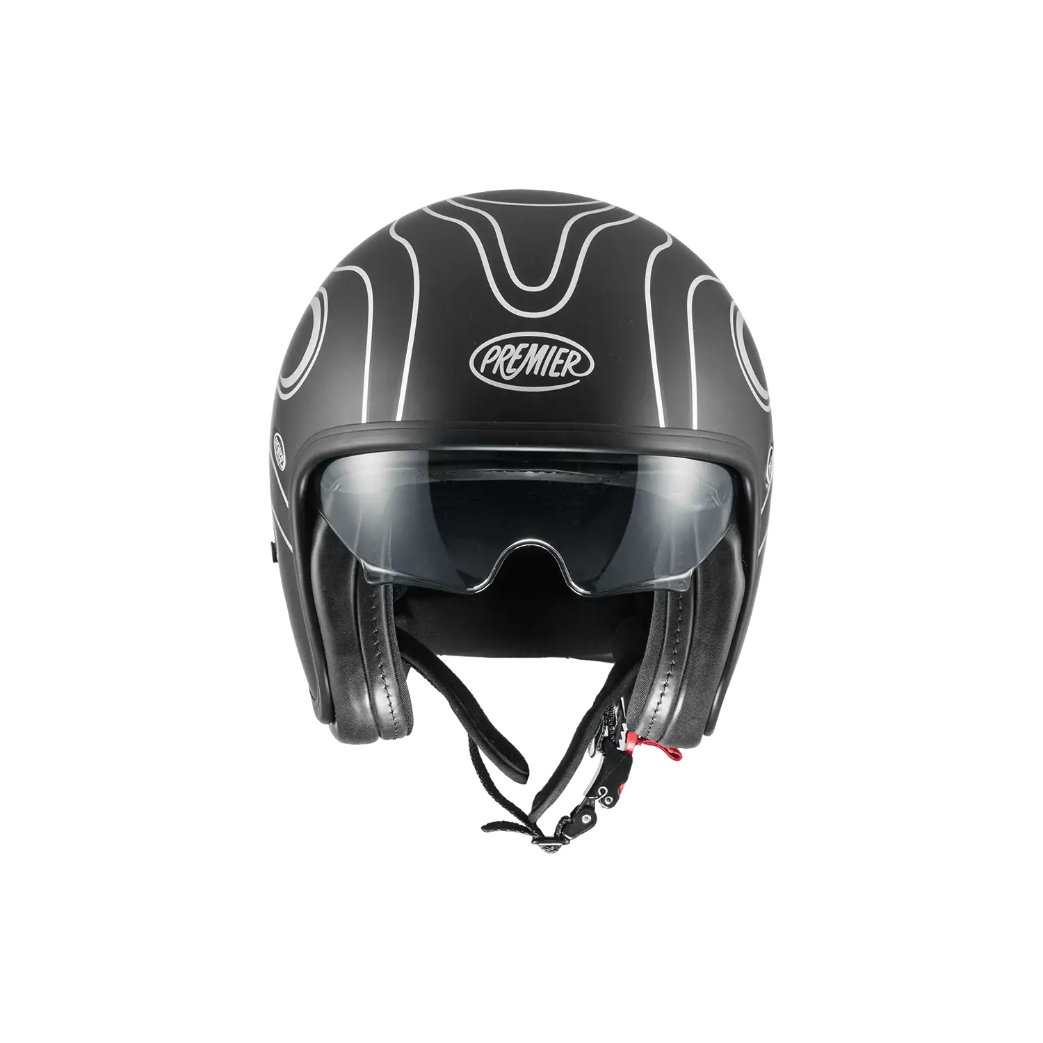 Premier® Casco Jet Premier VINTAGE FR SILVER CHROMED BM 22.06 In Fibra Nero Argento 2 Premier® Casco Jet Premier VINTAGE FR SILVER CHROMED BM 22.06 In Fibra Nero Argento - immagine 2