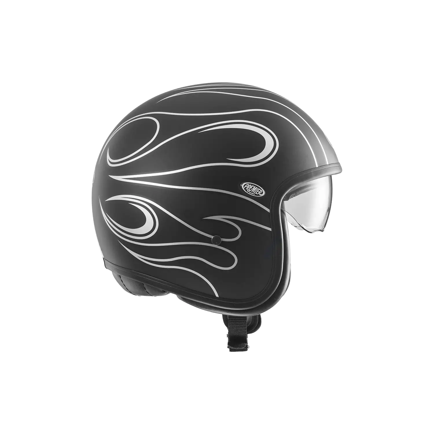 Premier® Casco Jet Premier VINTAGE FR SILVER CHROMED BM 22.06 In Fibra Nero Argento 4 Premier® Casco Jet Premier VINTAGE FR SILVER CHROMED BM 22.06 In Fibra Nero Argento - immagine 4