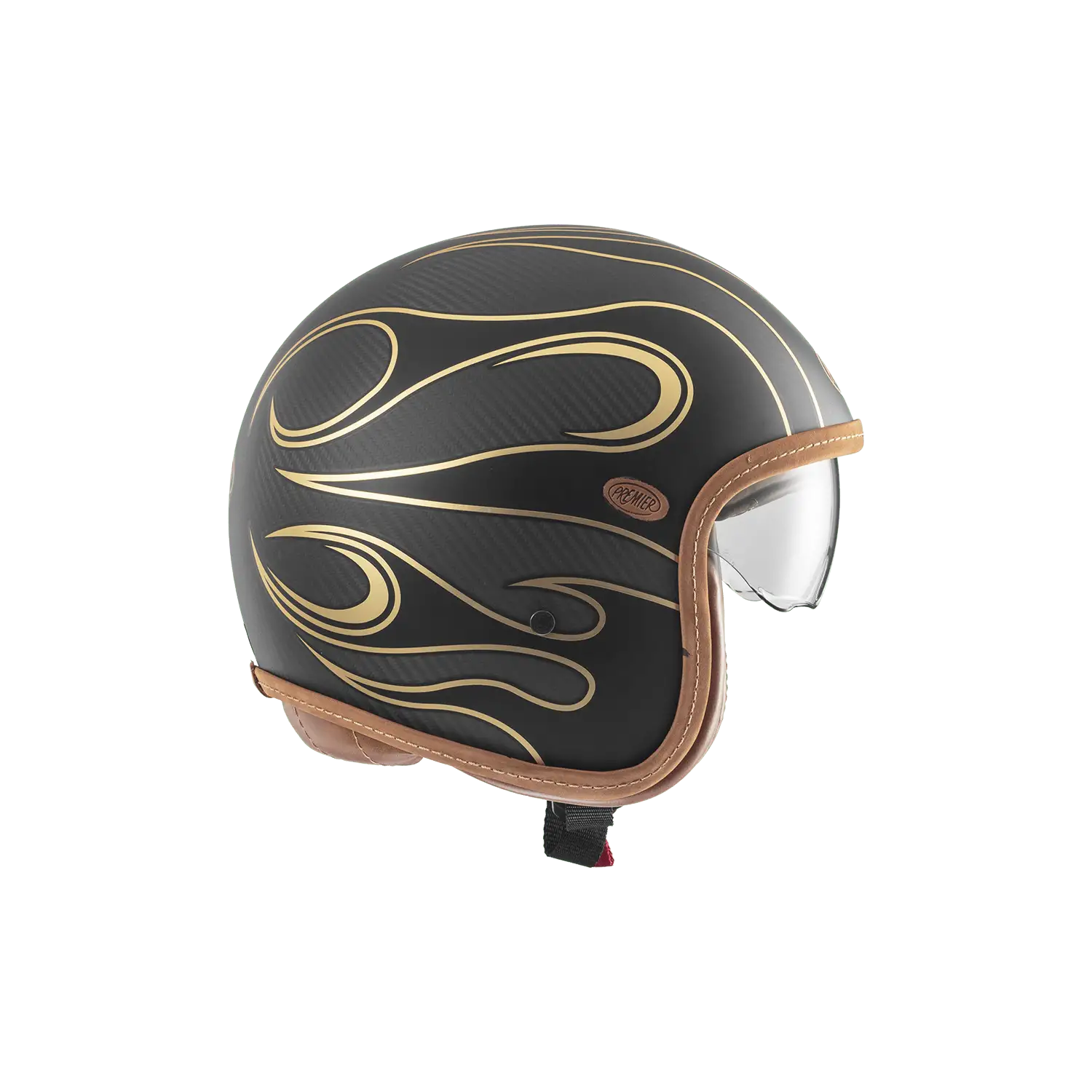 Premier® Casco Jet Premier Vintage Platinum ED. CARBON FR GOLD CHROMED BM 22.06 In Carbonio Nero Oro 2 Premier® Casco Jet Premier Vintage Platinum ED. CARBON FR GOLD CHROMED BM 22.06 In Carbonio Nero Oro - immagine 2