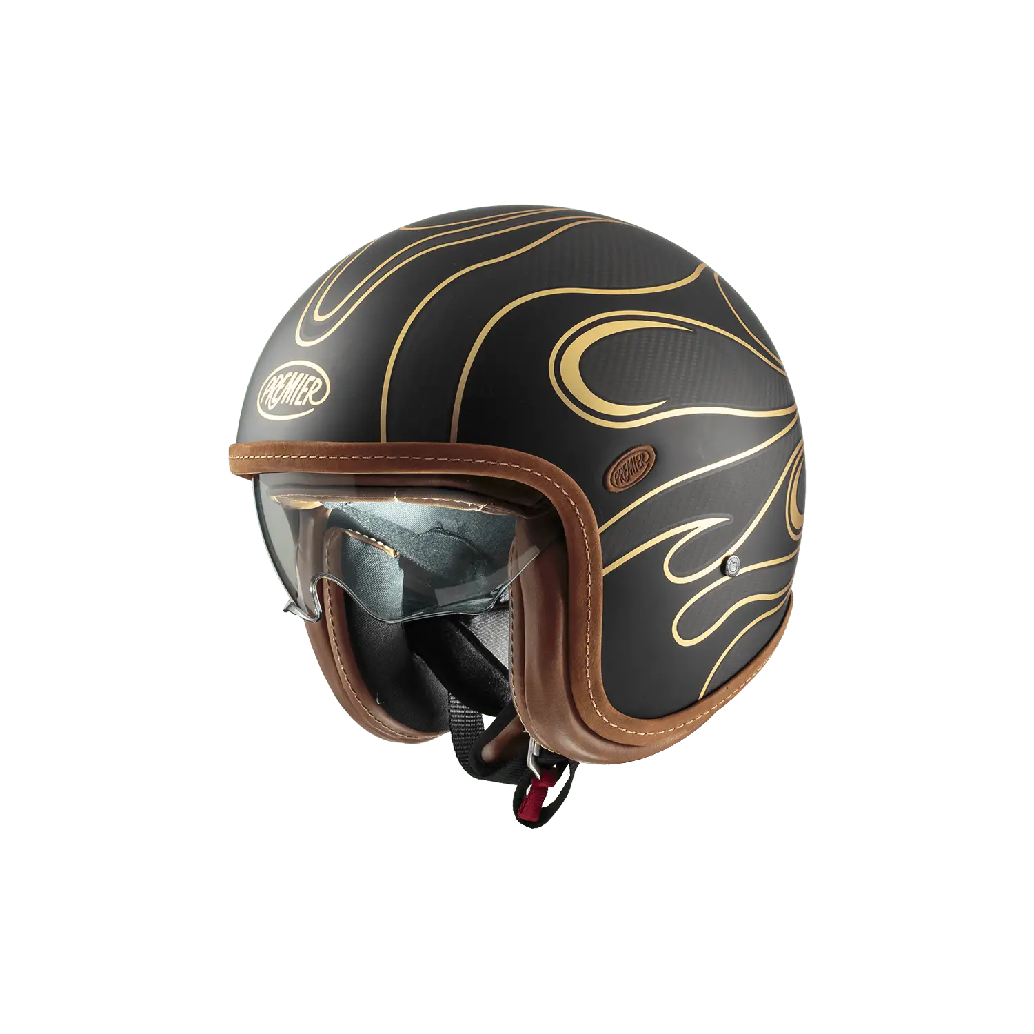 Premier® Casco Jet Premier Vintage Platinum ED. CARBON FR GOLD CHROMED BM 22.06 In Carbonio Nero Oro 4 Premier® Casco Jet Premier Vintage Platinum ED. CARBON FR GOLD CHROMED BM 22.06 In Carbonio Nero Oro - immagine 4