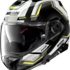 Casco Modulare Nolan N100-5 UPWIND N-COM Nero Lucido Giallo