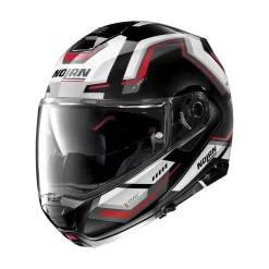 Casco Modulare Nolan N100-5 UPWIND Nero Rosso Bianco