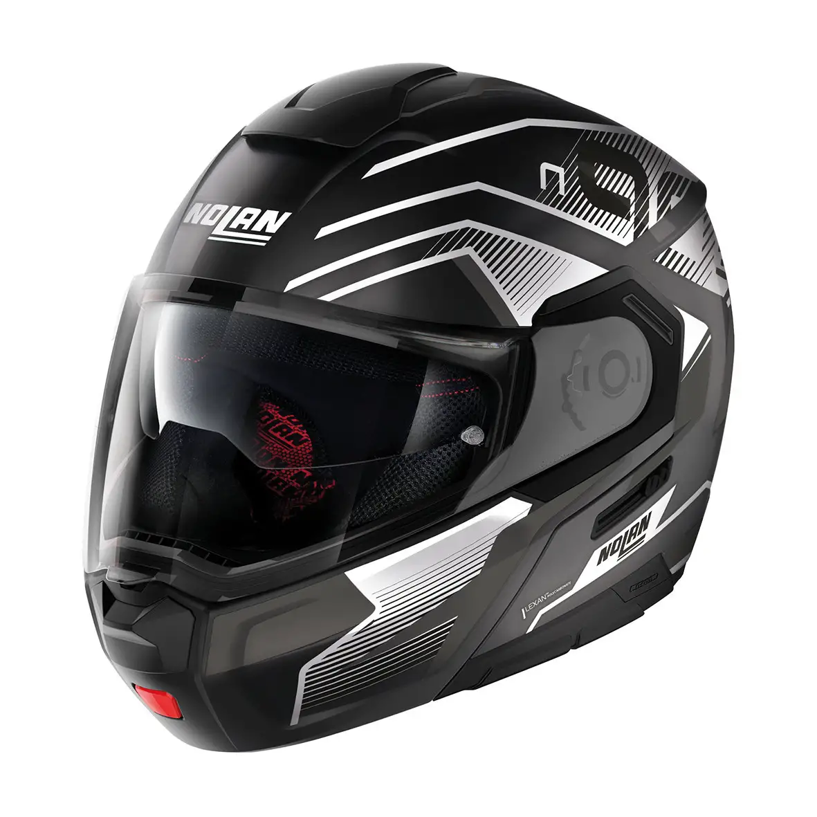 Casco Modulare Nolan N90-3 06 Comeback N-com Nero Opaco Bianco 1 Casco Modulare Nolan N90-3 06 Comeback N-com Nero Opaco Bianco