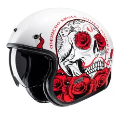 Casco Jet Hjc V31 DESTO Rosso Bianco Nero