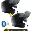 Kit Coppia Connect Nero - 2 Caschi Modulari Befast Connect Con Interfono Integrato