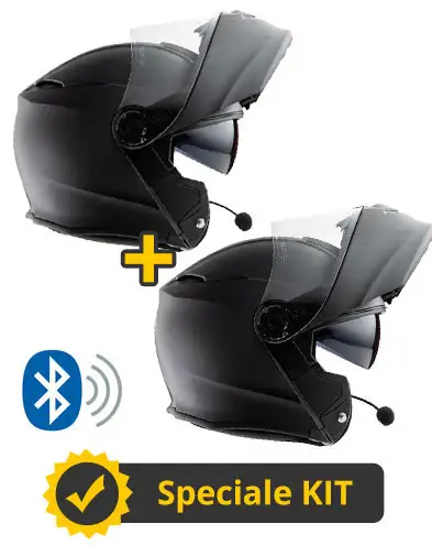Kit Coppia Connect Nero - 2 Caschi Modulari Befast Connect Con Interfono Integrato 1 Kit Coppia Connect Nero - 2 Caschi Modulari Befast Connect Con Interfono Integrato