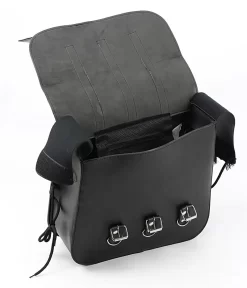 Coppia Borse Laterali Carburo Trinity Nero 32 Litri -Accessori Moto coppia borse pelle custom vand trinity bag 4 1