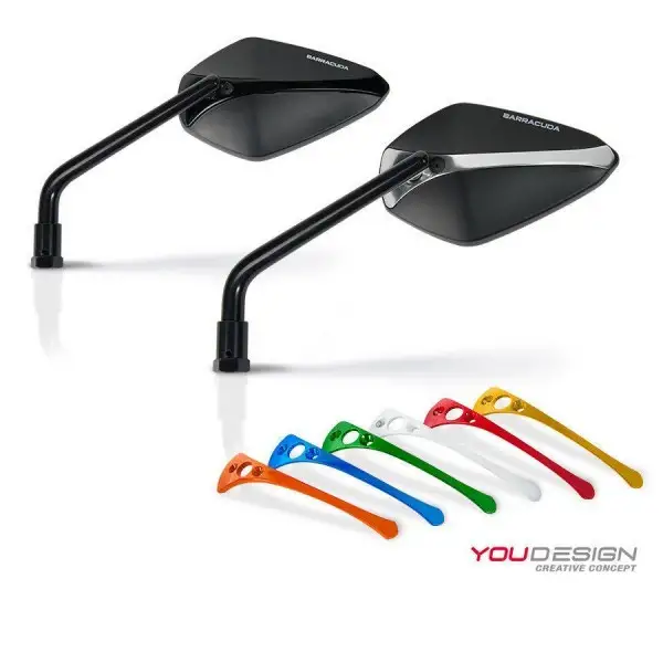 Coppia Inserti Colorati Per Specchi Barracuda A-Version Argento