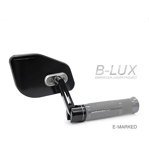 Coppia Specchietti Retrovisori Omologati Barracuda SKIN-Z BAR END B-LUX Nero