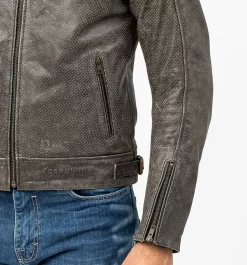 Giacca Moto Pelle Estiva Carburo SOLARIS CE Certificata Marrone -Accessori Moto dettaglio manica shooting carburo solaris marrone