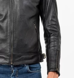 Giacca Moto Pelle Estiva Carburo SOLARIS CE Certificata Nero -Accessori Moto dettaglio manica shooting carburo solaris nero 3