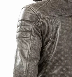 Giacca Moto Pelle Estiva Carburo SOLARIS CE Certificata Marrone -Accessori Moto dettaglio retro shooting carburo solaris marrone 3