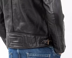 Giacca Moto Pelle Estiva Carburo SOLARIS CE Certificata Nero -Accessori Moto dettaglio retro shooting carburo solaris nero