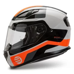 Kit Coppia Flash Bianco Rosso Fluo- 2 Caschi Integrali Befast -Accessori Moto flash bianco rosso laterale sx 1