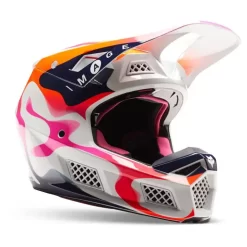 Casco Cross Fox Racing V3 RS RYVR LE In Fibra Bianco Navi